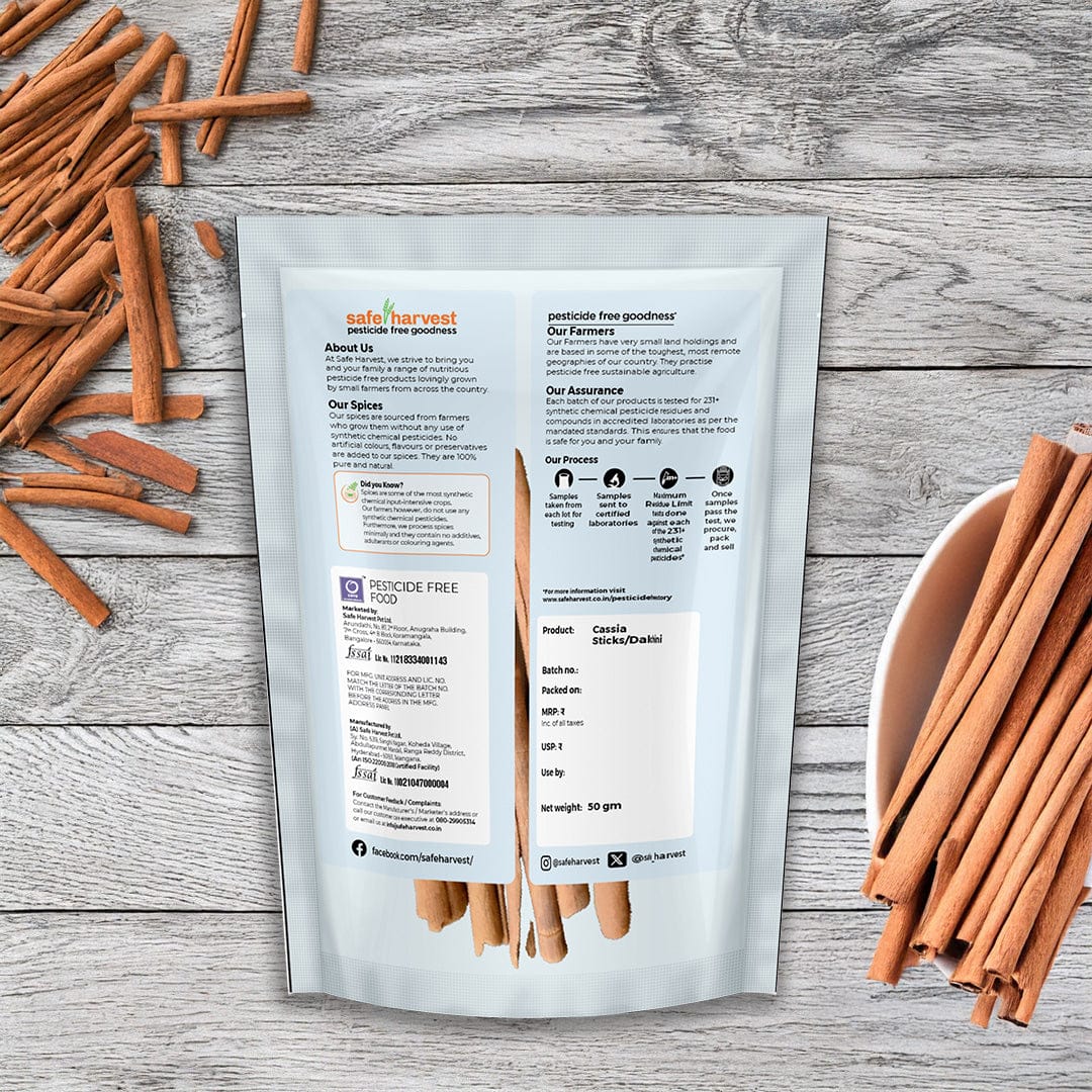 Cassia Sticks/ Dalchini Pesticide-Free 50g